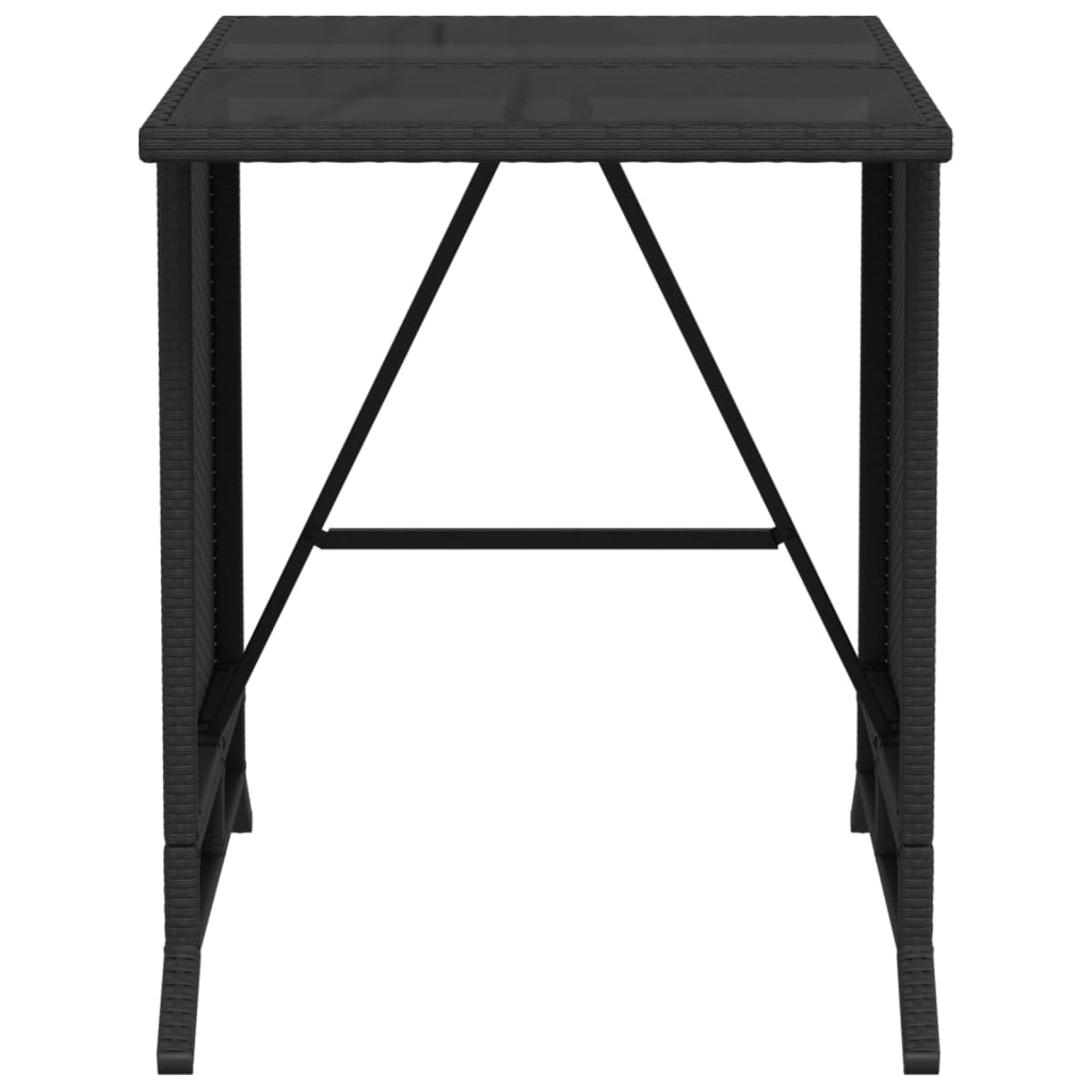 Ensemble de bistro 3 pcs avec coussins noir résine tressée - XIOS