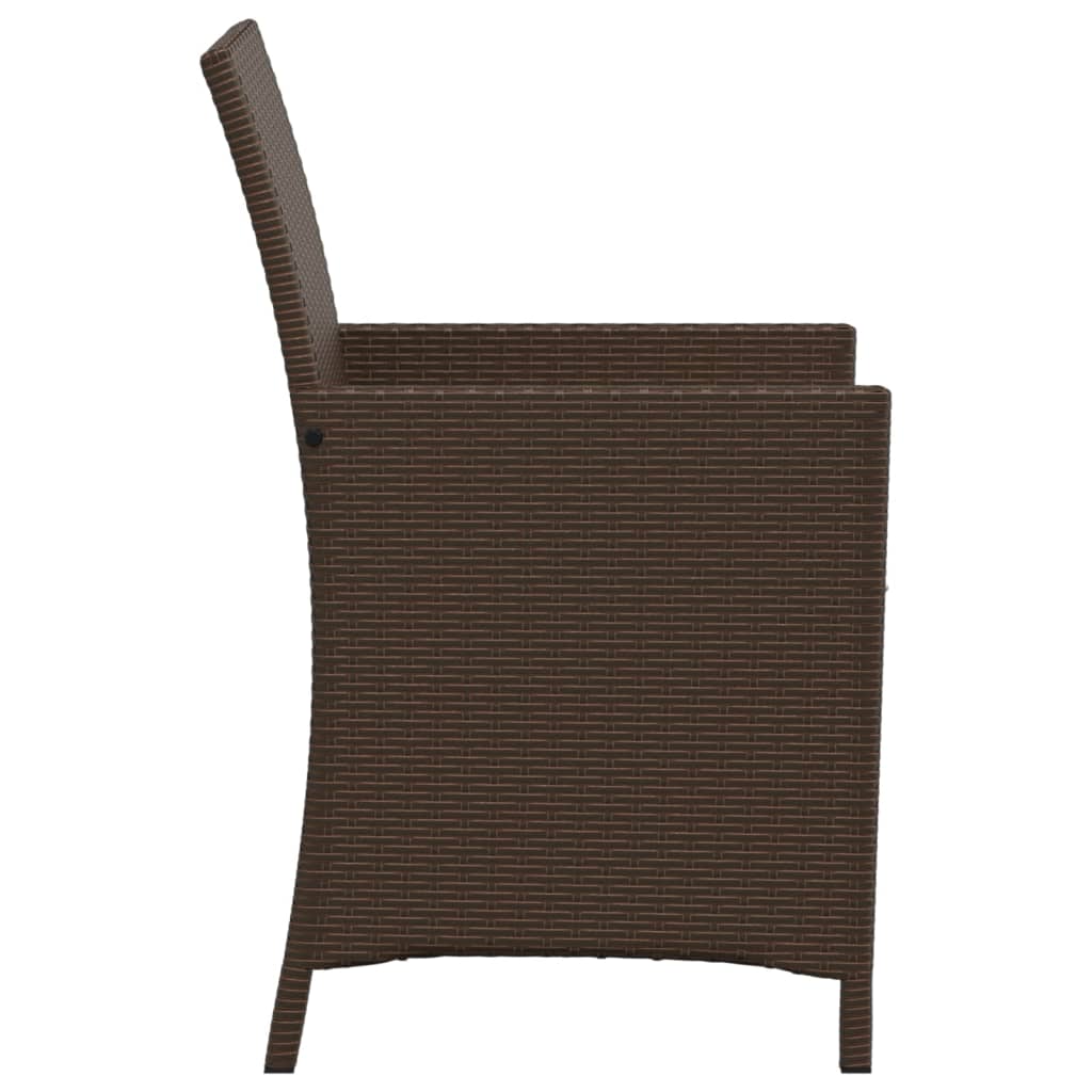 Ensemble de bistro 3 pcs avec coussins marron résine tressée - XIOS
