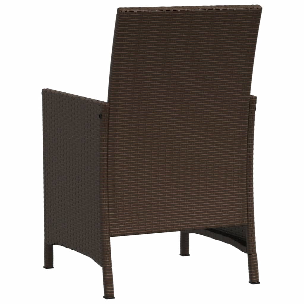 Ensemble de bistro 3 pcs avec coussins marron résine tressée - XIOS