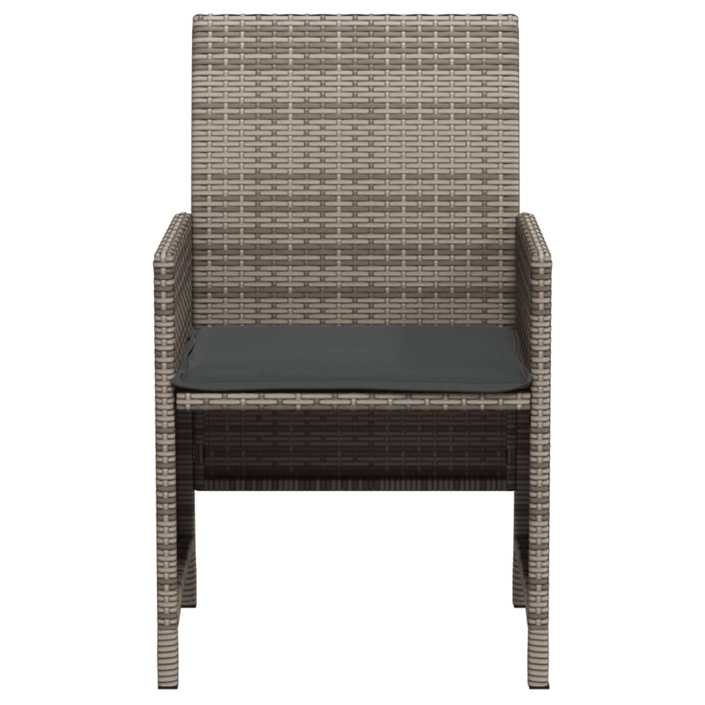 Ensemble de bistro 3 pcs avec coussins gris résine tressée - XIOS