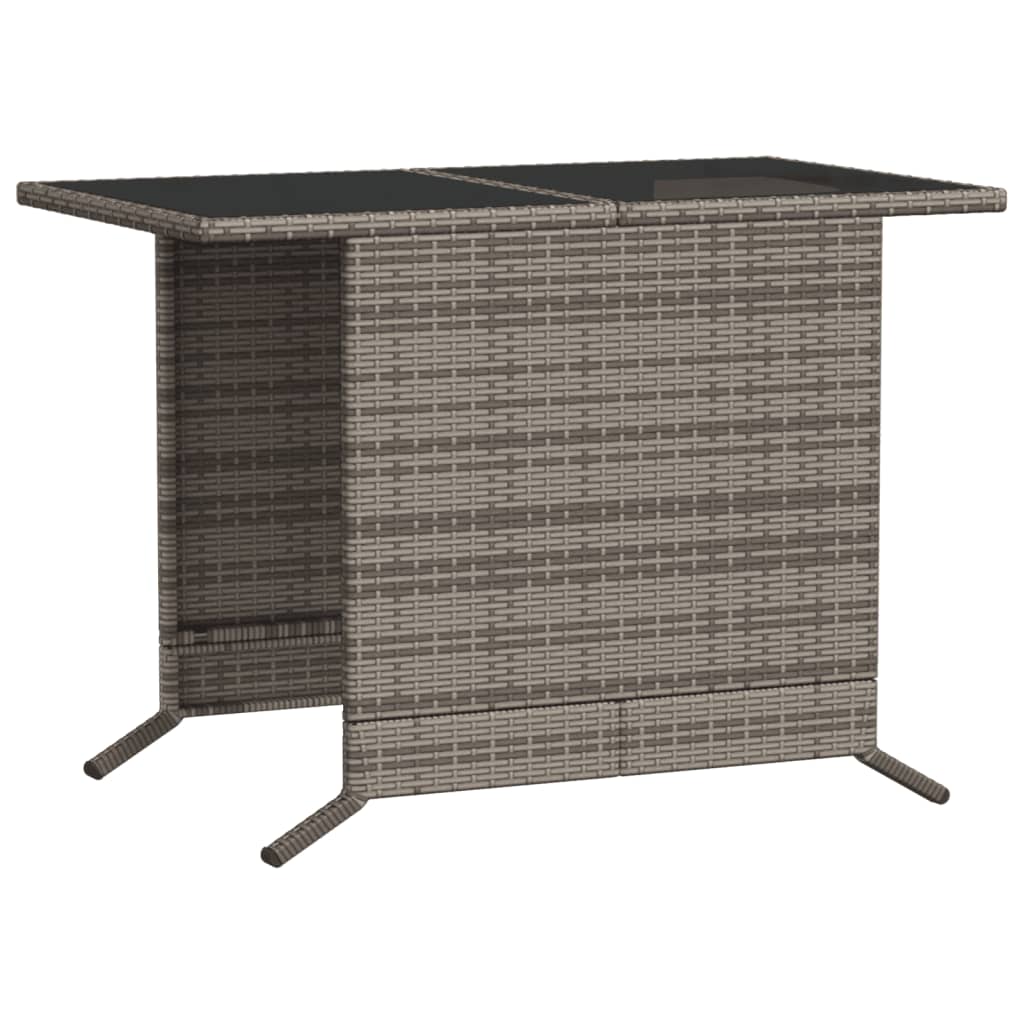 Ensemble de bistro 3 pcs avec coussins gris résine tressée - XIOS