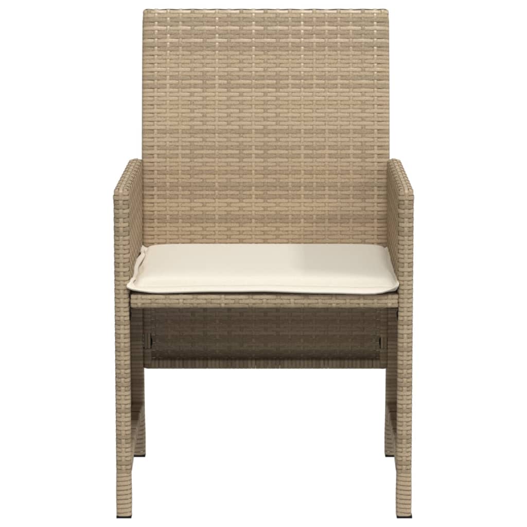 Ensemble de bistro 3 pcs avec coussins beige résine tressée Salons de jardin vidaXL