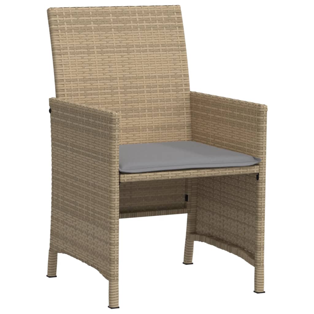 Ensemble de bistro 3 pcs coussins mélange beige résine tressée - XIOS