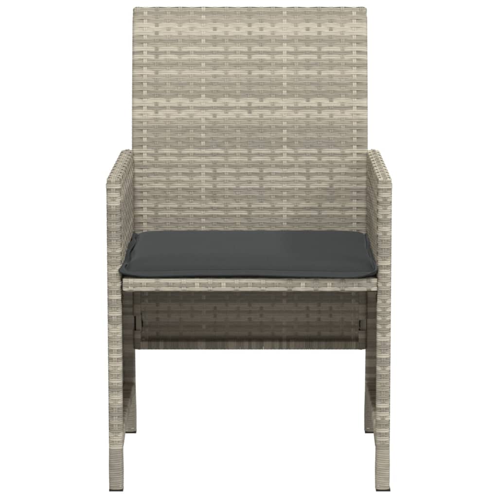 Ensemble de bistro 3 pcs et coussins gris clair résine tressée - XIOS