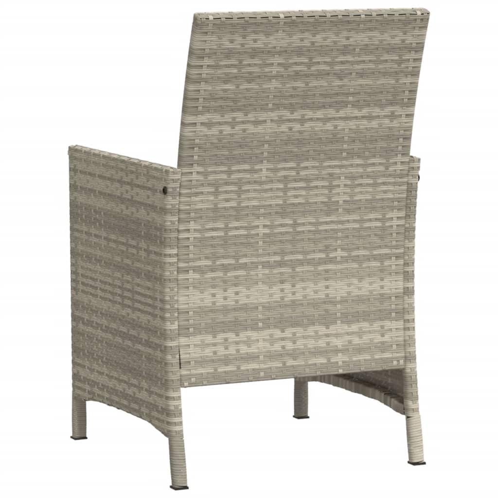 Ensemble de bistro 3 pcs et coussins gris clair résine tressée - XIOS