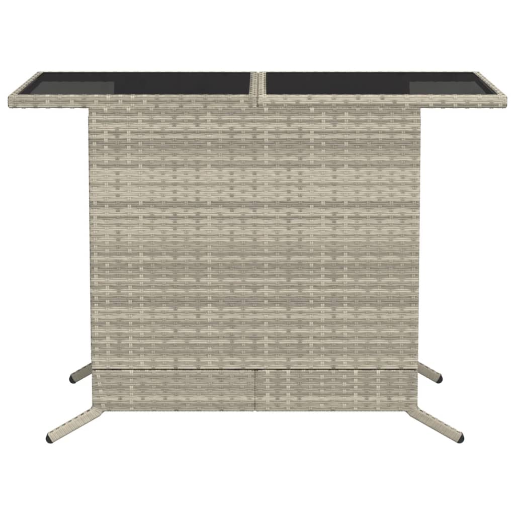 Ensemble de bistro 3 pcs et coussins gris clair résine tressée - XIOS