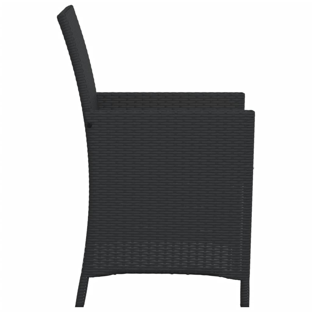 Ensemble de bistro 3 pcs avec coussins noir résine tressée - XIOS