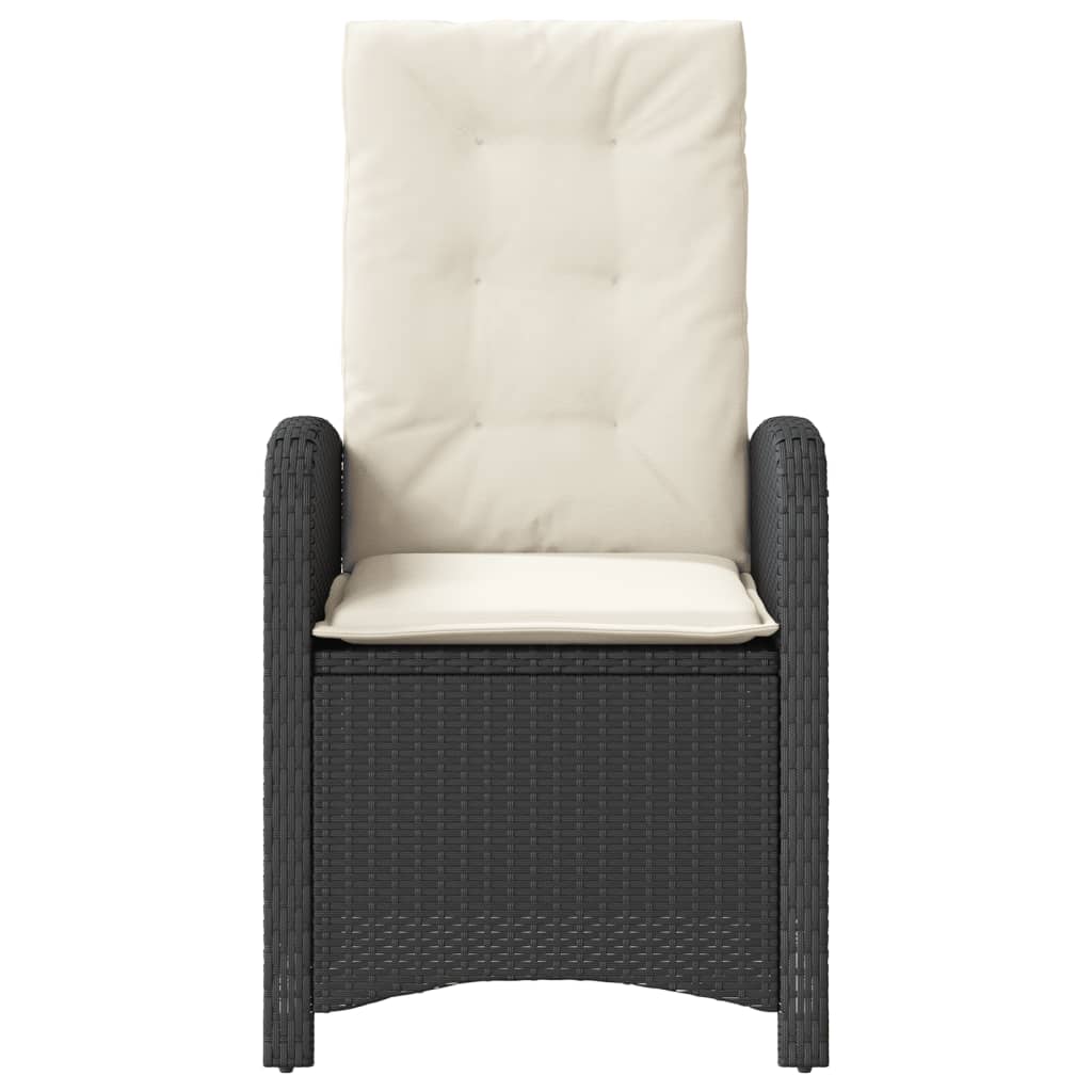 Ensemble de bistro 3 pcs avec coussins noir résine tressée - XIOS