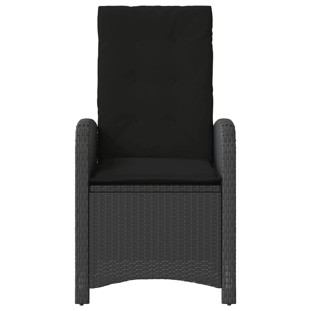 Ensemble de bistro 3 pcs avec coussins noir résine tressée - XIOS