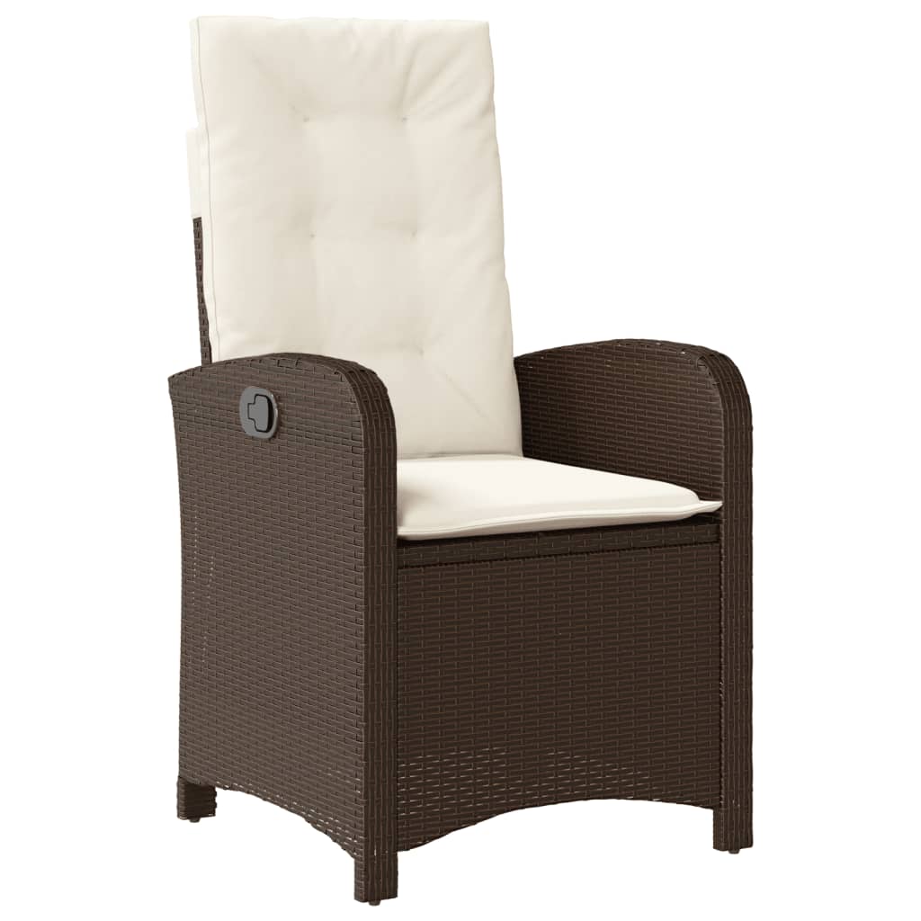 Ensemble de bistro 3 pcs avec coussins marron résine tressée - XIOS