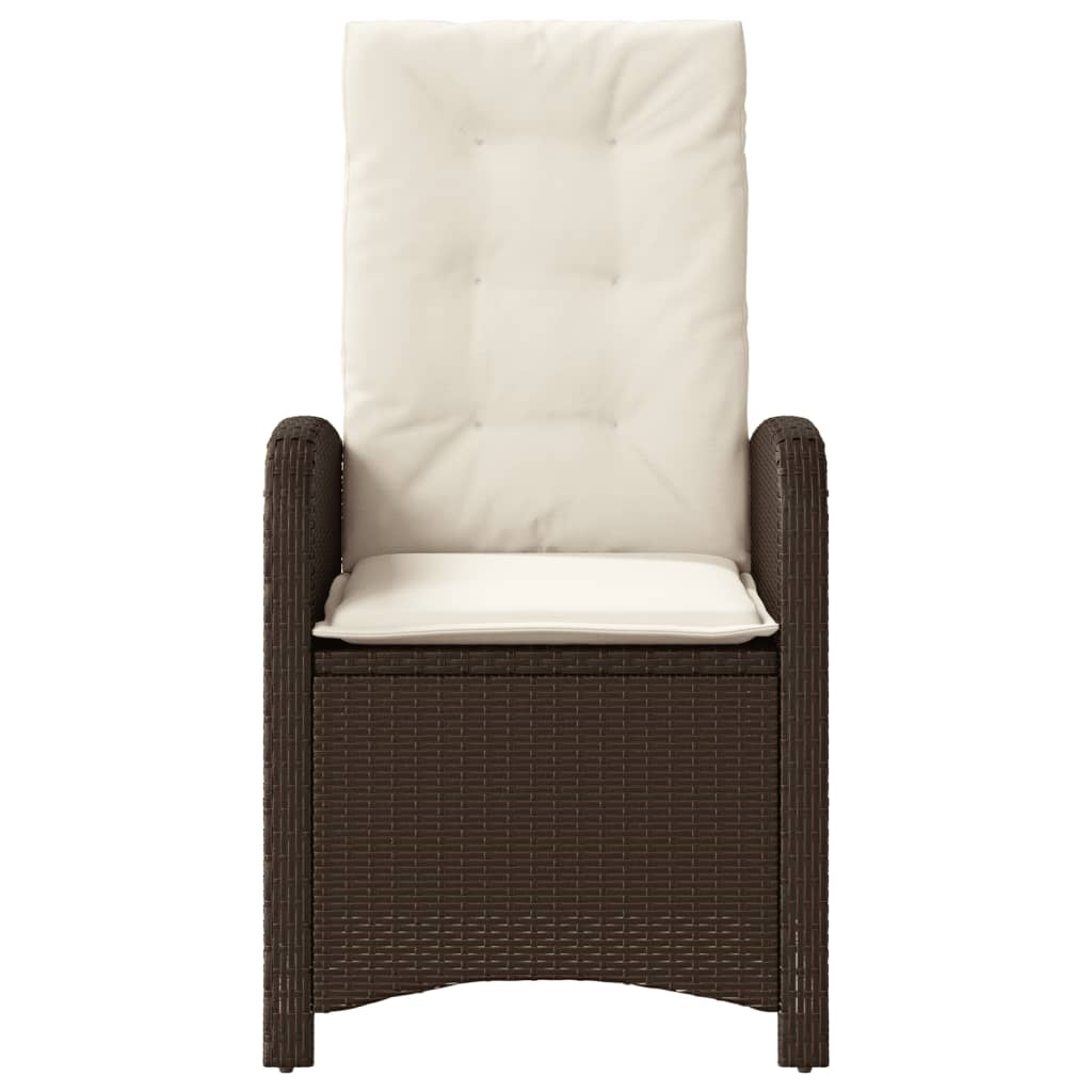Ensemble de bistro 3 pcs avec coussins marron résine tressée - XIOS