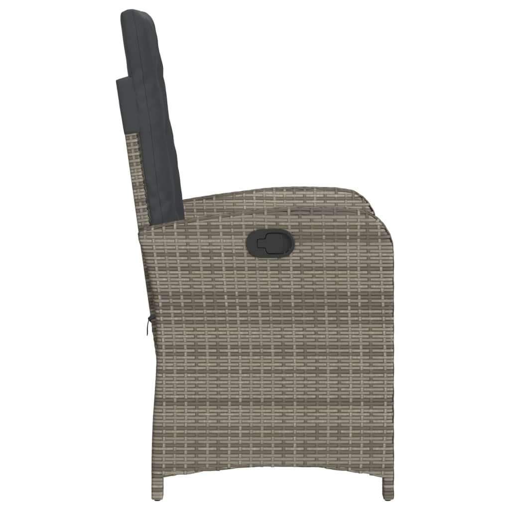 Ensemble de bistro 3 pcs avec coussins gris résine tressée - XIOS