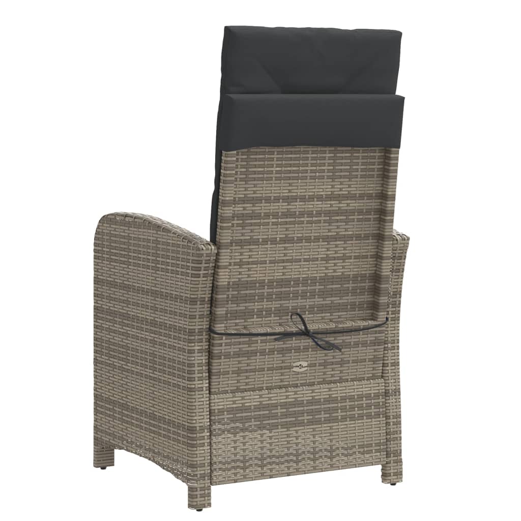 Ensemble de bistro 3 pcs avec coussins gris résine tressée - XIOS