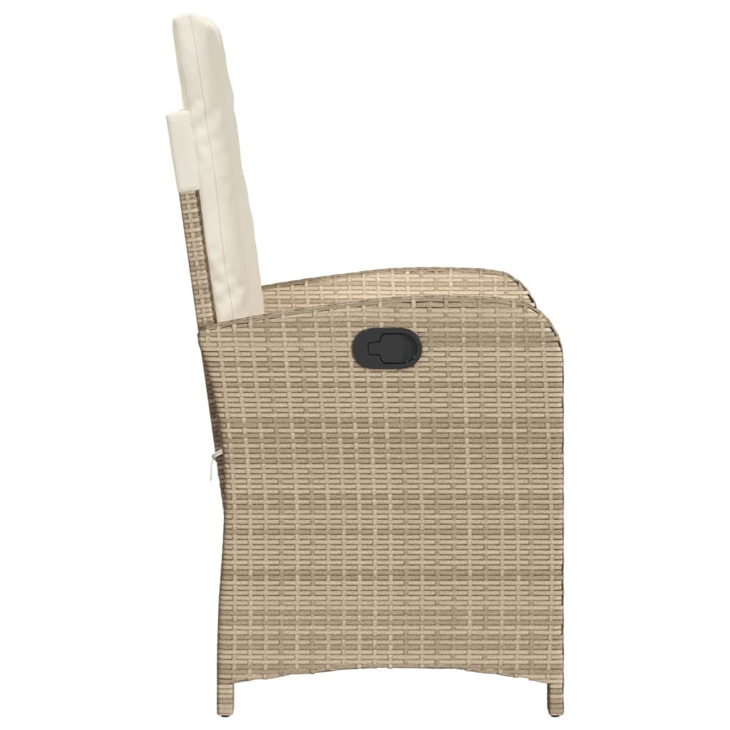 Ensemble de bistro 3 pcs avec coussins beige résine tressée - XIOS