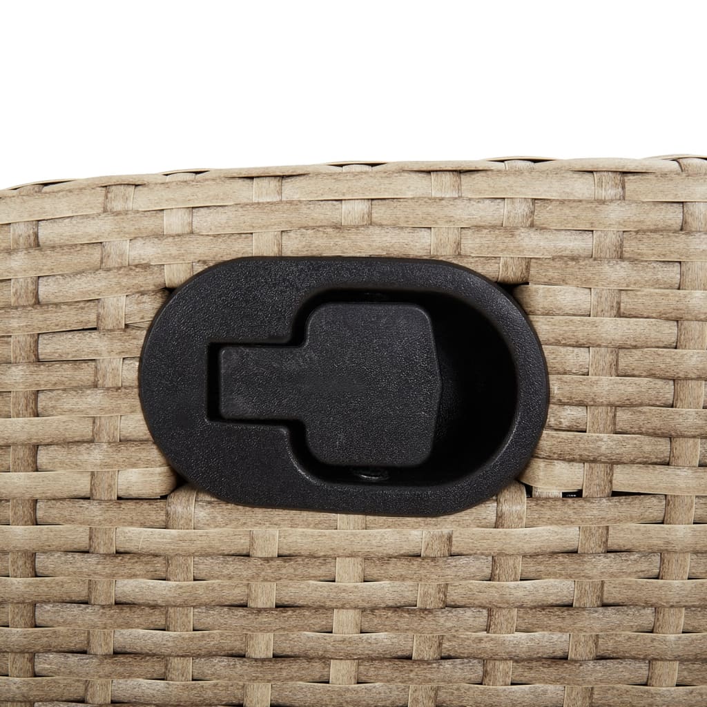 Ensemble de bistro 3 pcs avec coussins beige résine tressée - XIOS
