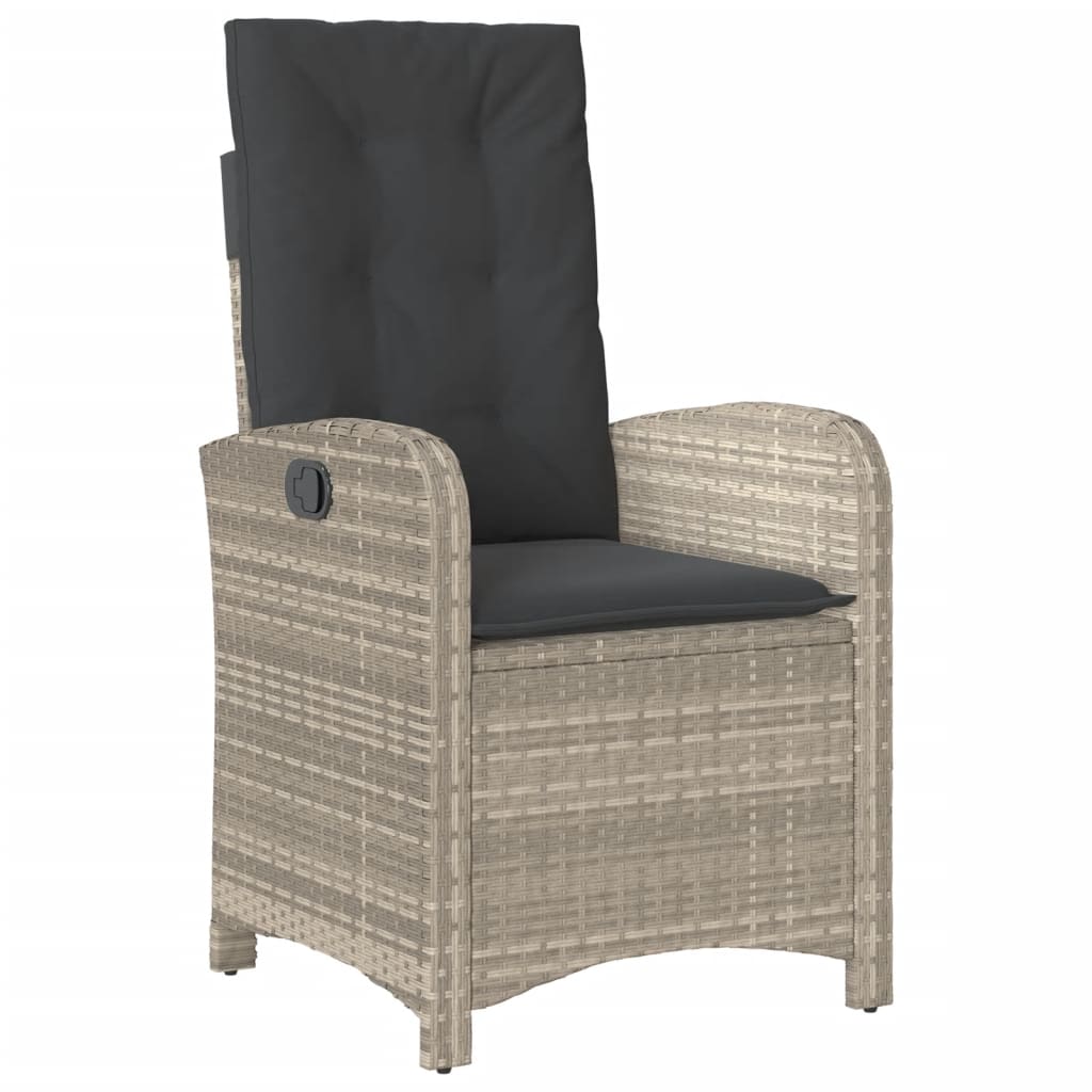 Ensemble de bistro 3 pcs et coussins gris clair résine tressée - XIOS