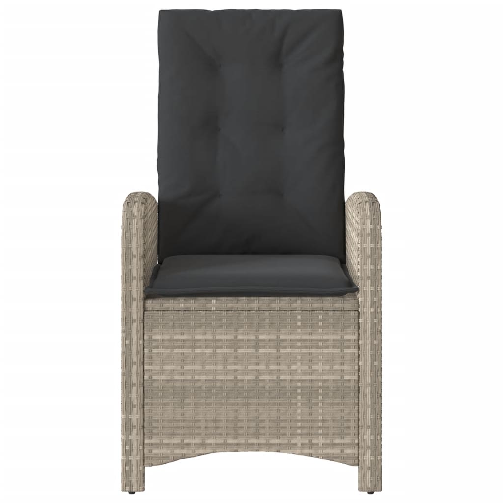 Ensemble de bistro 3 pcs et coussins gris clair résine tressée - XIOS