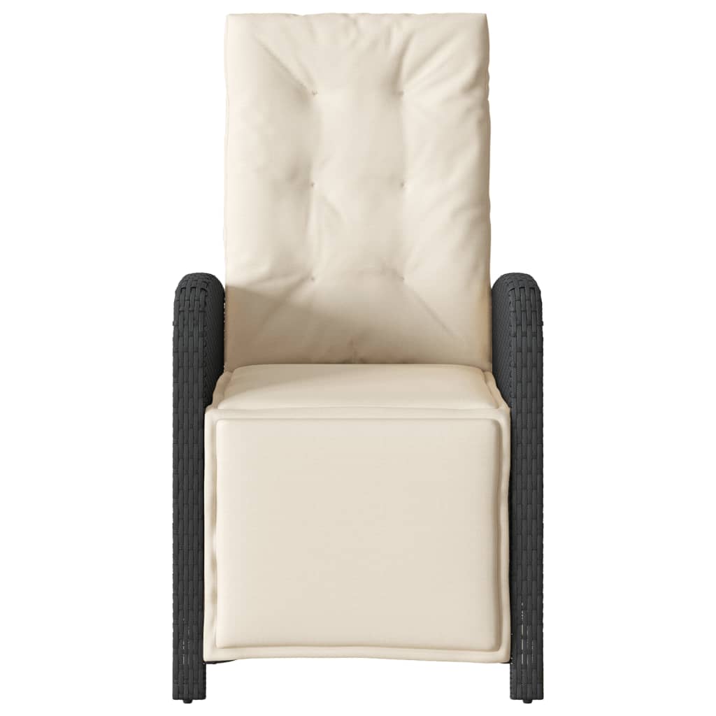 Ensemble de bistro 3 pcs avec coussins noir résine tressée - XIOS