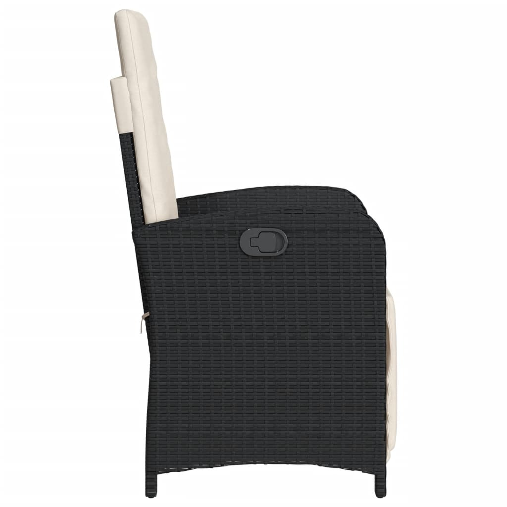 Ensemble de bistro 3 pcs avec coussins noir résine tressée - XIOS