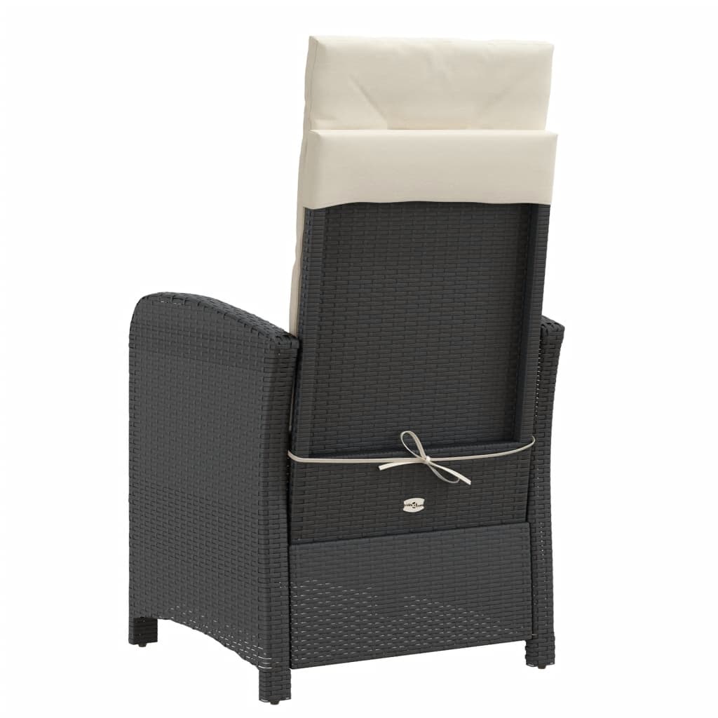 Ensemble de bistro 3 pcs avec coussins noir résine tressée - XIOS
