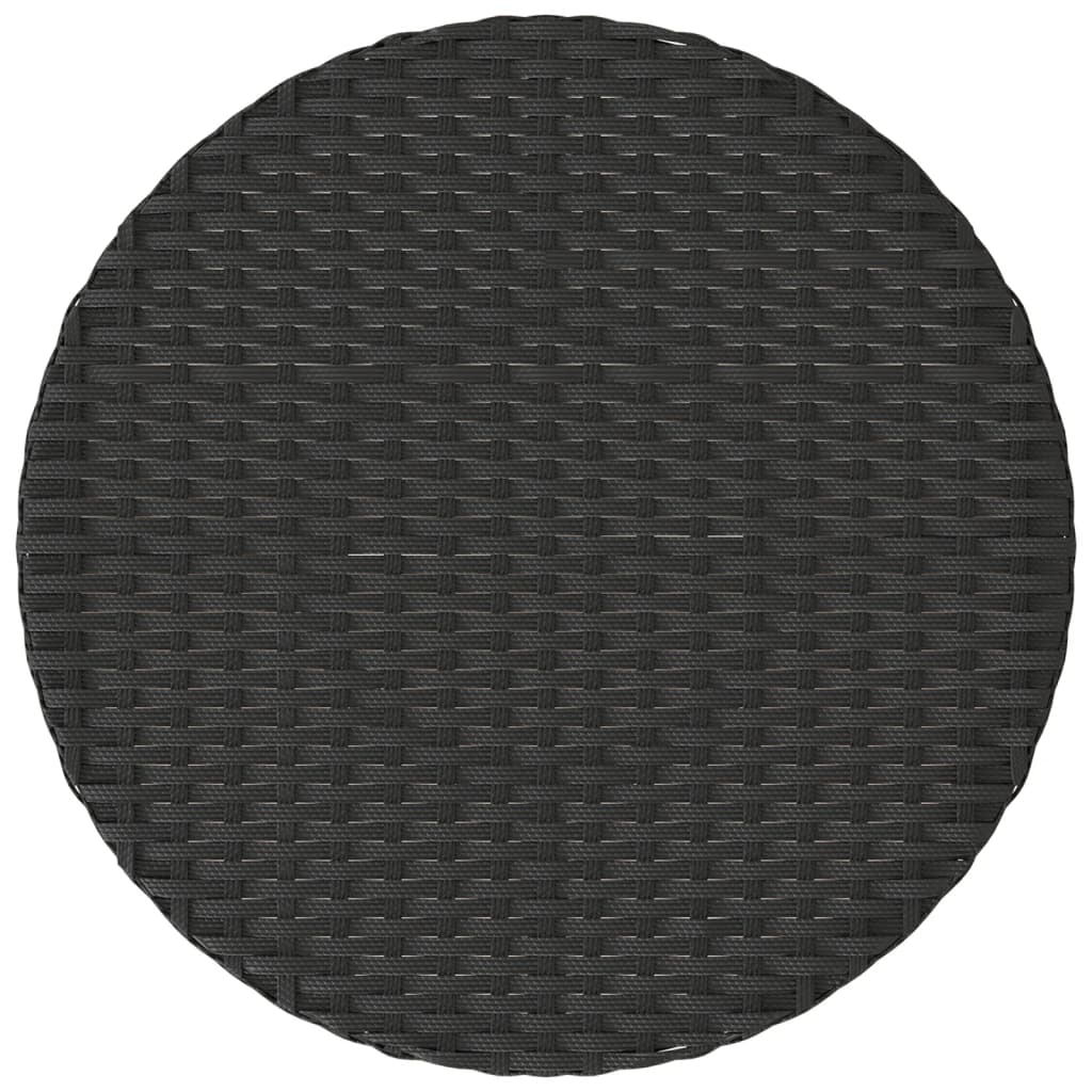 Ensemble de bistro 3 pcs avec coussins noir résine tressée - XIOS