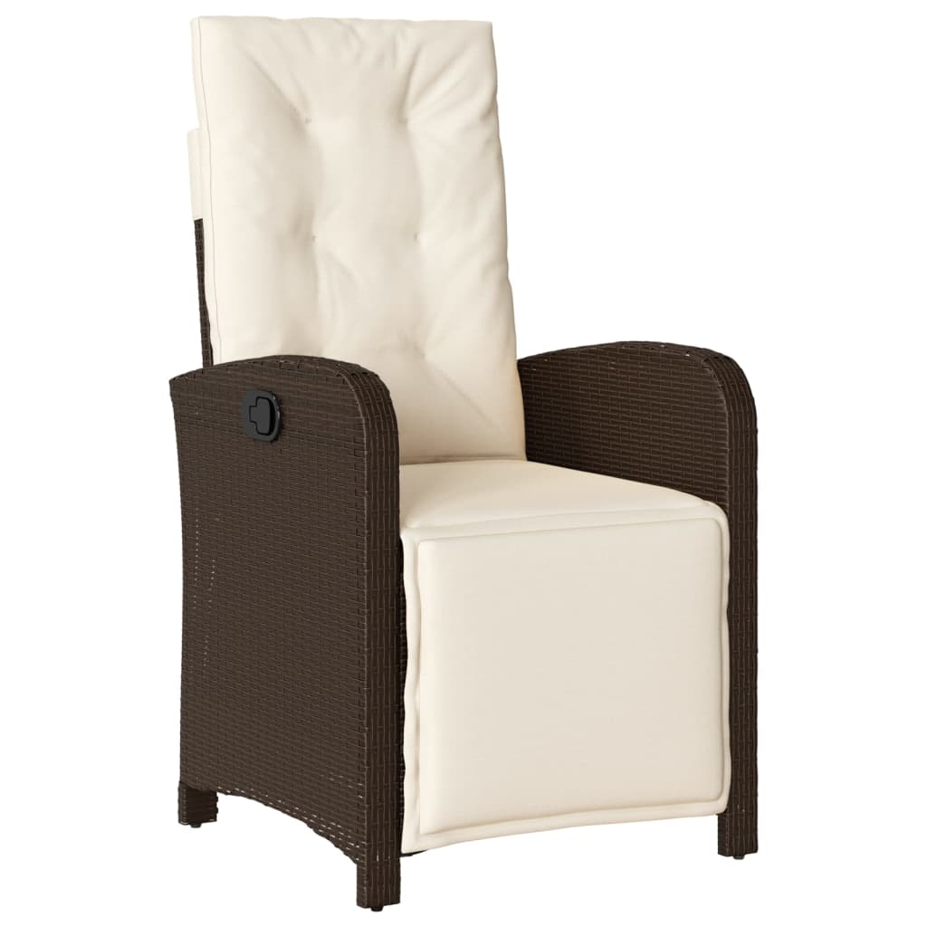 Ensemble de bistro 3 pcs avec coussins marron résine tressée - XIOS