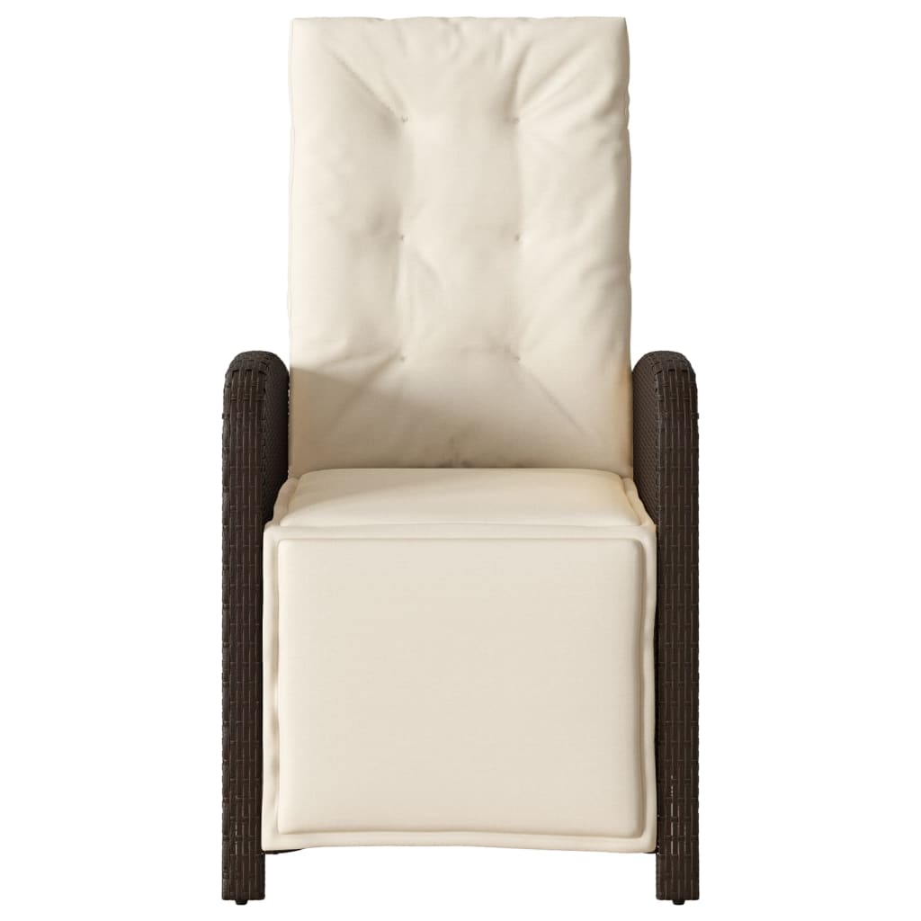 Ensemble de bistro 3 pcs avec coussins marron résine tressée - XIOS