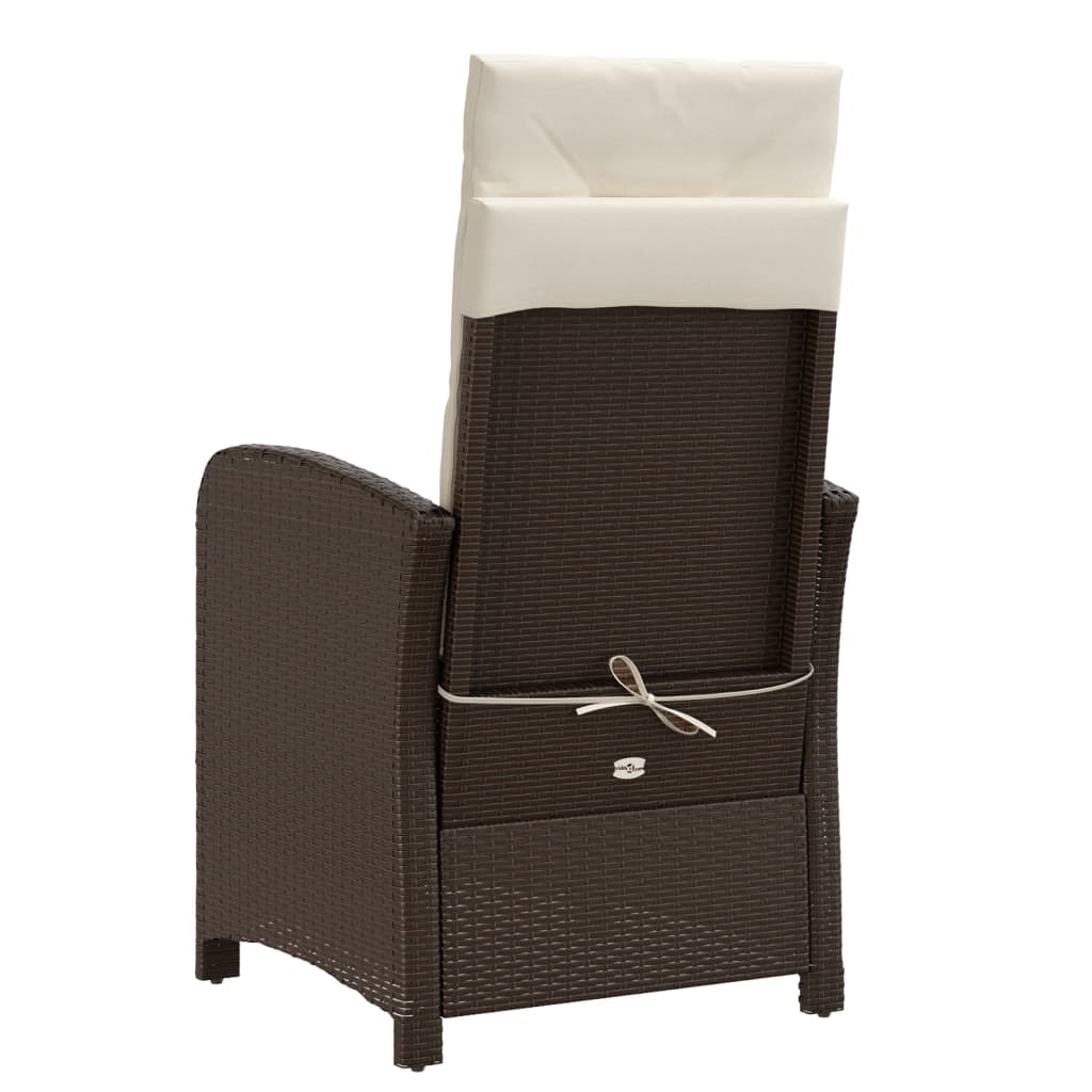 Ensemble de bistro 3 pcs avec coussins marron résine tressée - XIOS