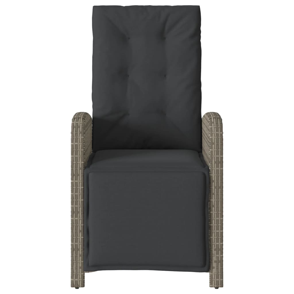 Ensemble de bistro 3 pcs avec coussins gris résine tressée - XIOS