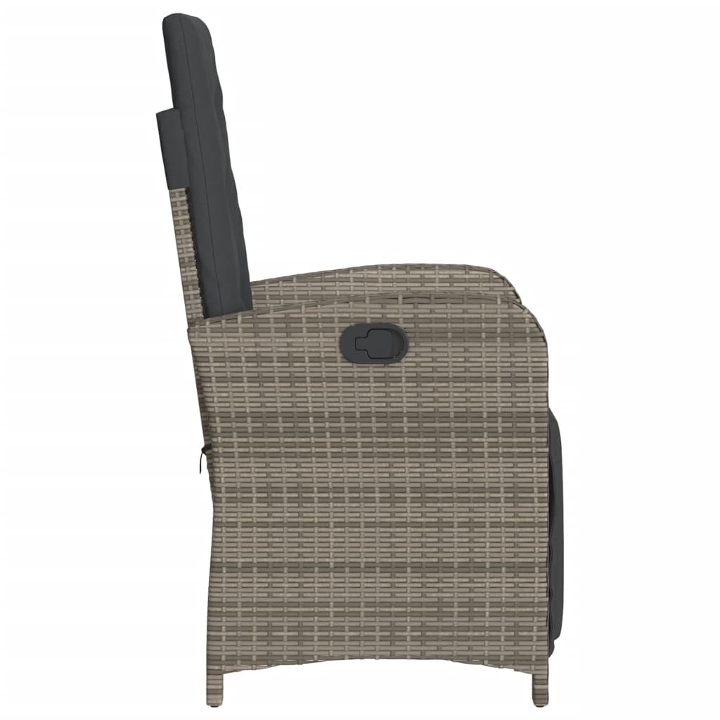 Ensemble de bistro 3 pcs avec coussins gris résine tressée - XIOS