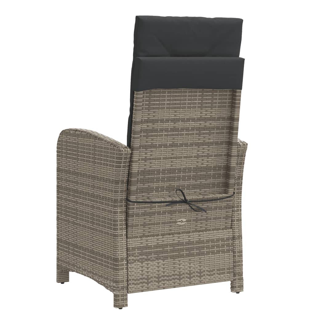 Ensemble de bistro 3 pcs avec coussins gris résine tressée - XIOS