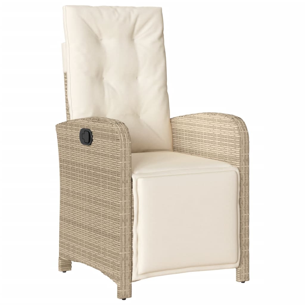 Ensemble de bistro 3 pcs avec coussins beige résine tressée - XIOS