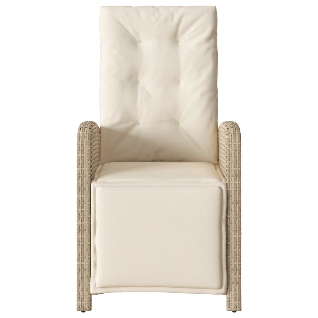 Ensemble de bistro 3 pcs avec coussins beige résine tressée - XIOS