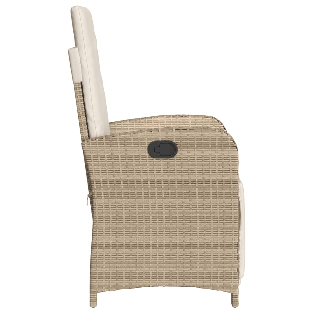 Ensemble de bistro 3 pcs avec coussins beige résine tressée - XIOS