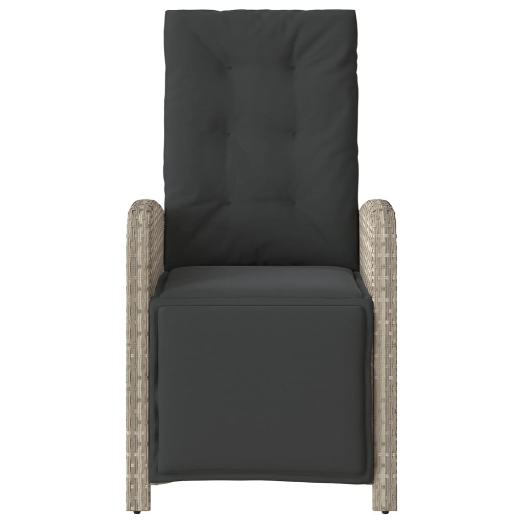 Ensemble de bistro 3 pcs et coussins gris clair résine tressée - XIOS