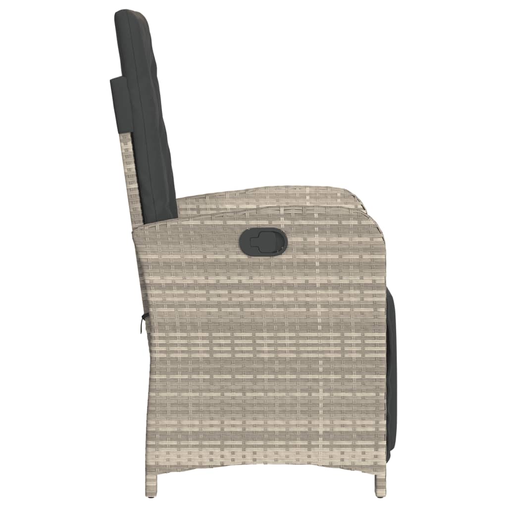 Ensemble de bistro 3 pcs et coussins gris clair résine tressée - XIOS