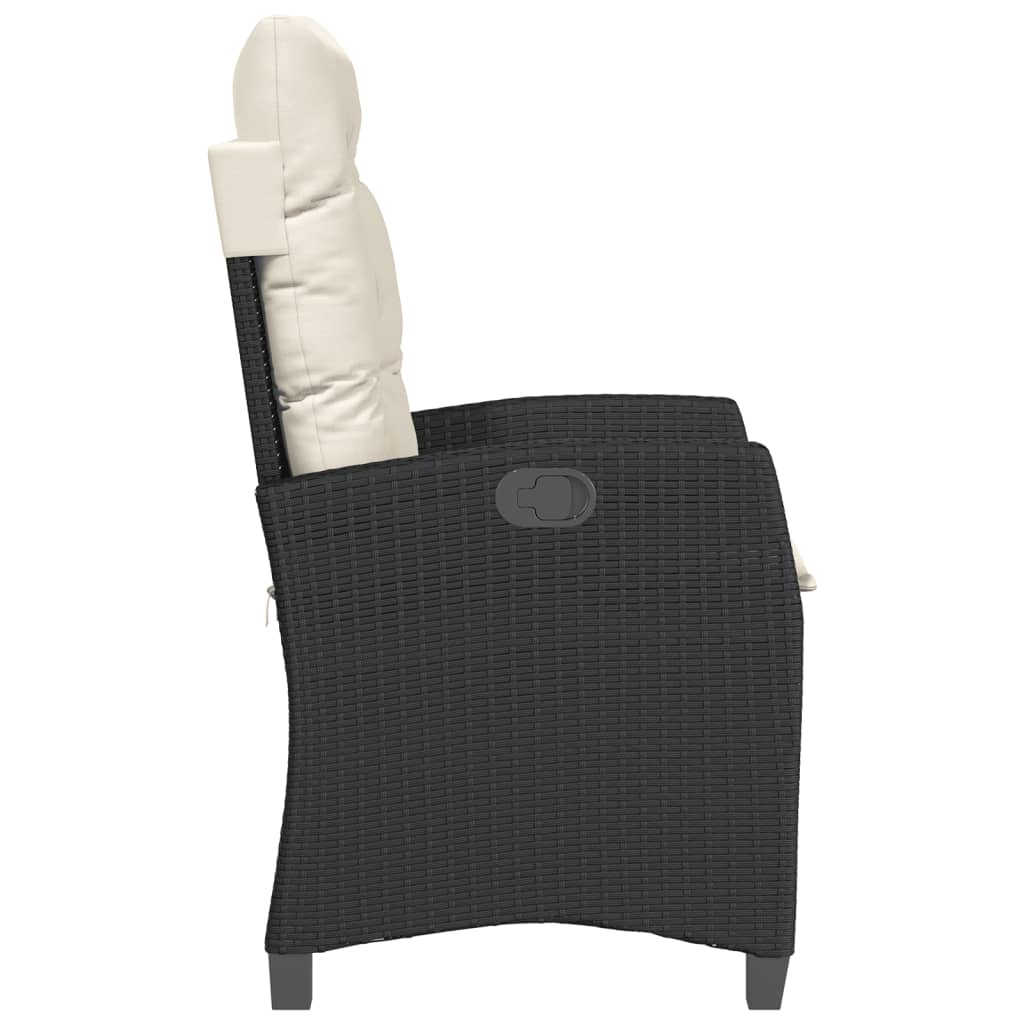 Ensemble de bistro 3 pcs avec coussins noir résine tressée - XIOS