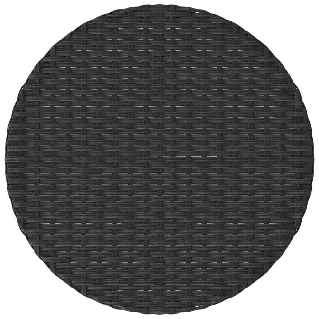 Ensemble de bistro 3 pcs avec coussins noir résine tressée - XIOS