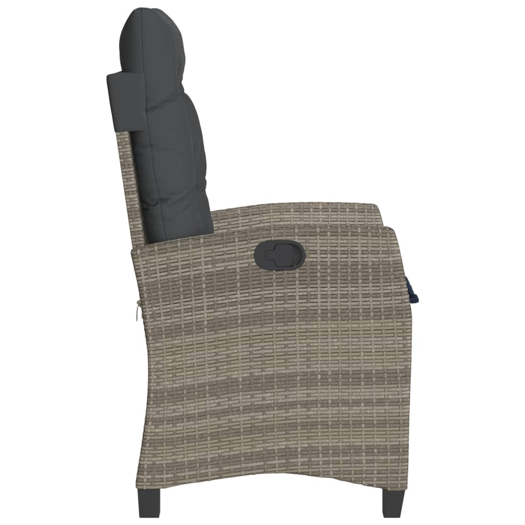Ensemble de bistro 3 pcs avec coussins gris résine tressée - XIOS