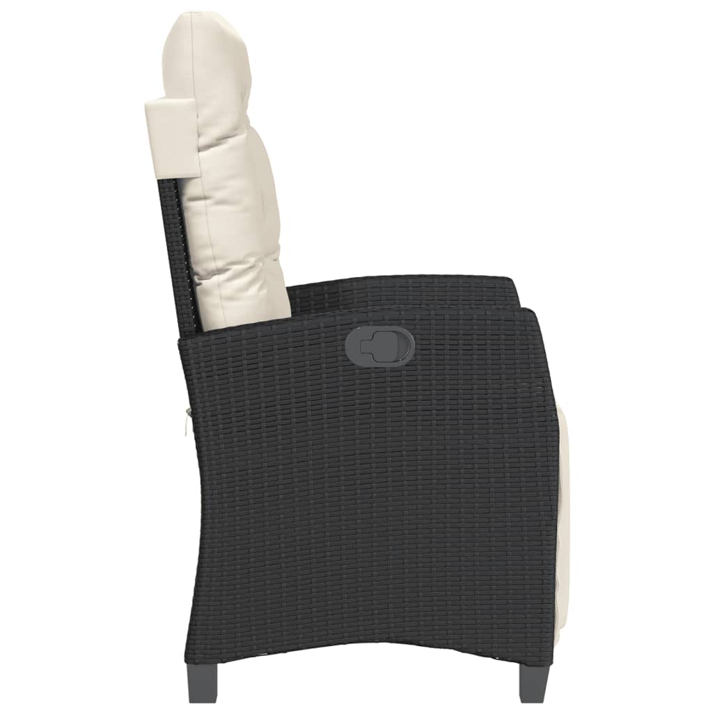 Ensemble de bistro 3 pcs avec coussins noir résine tressée - XIOS