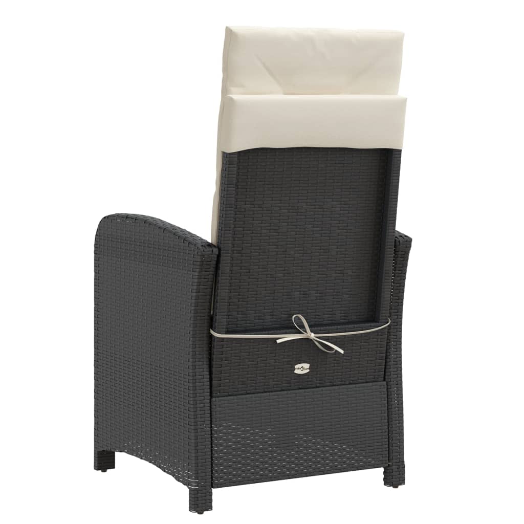 Ensemble de bistro 3 pcs avec coussins noir résine tressée - XIOS