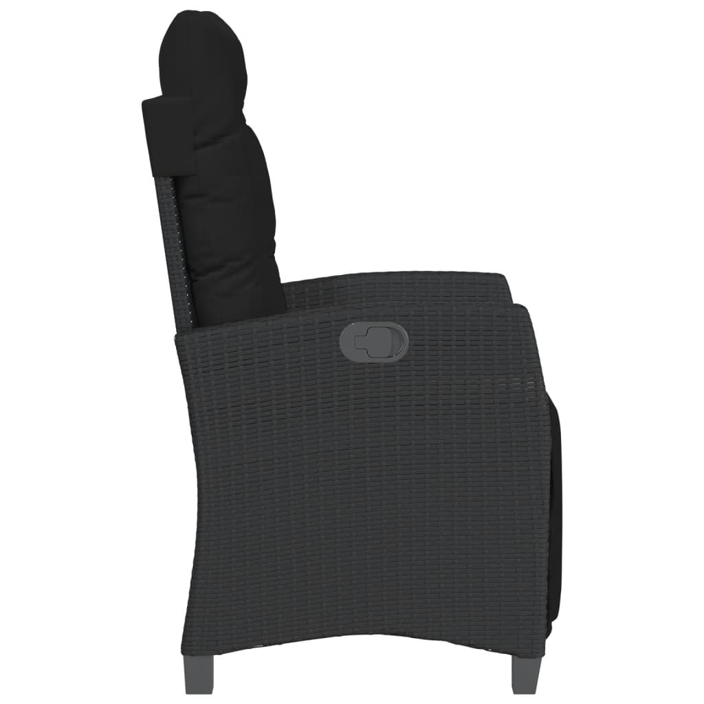 Ensemble de bistro 3 pcs avec coussins noir résine tressée - XIOS