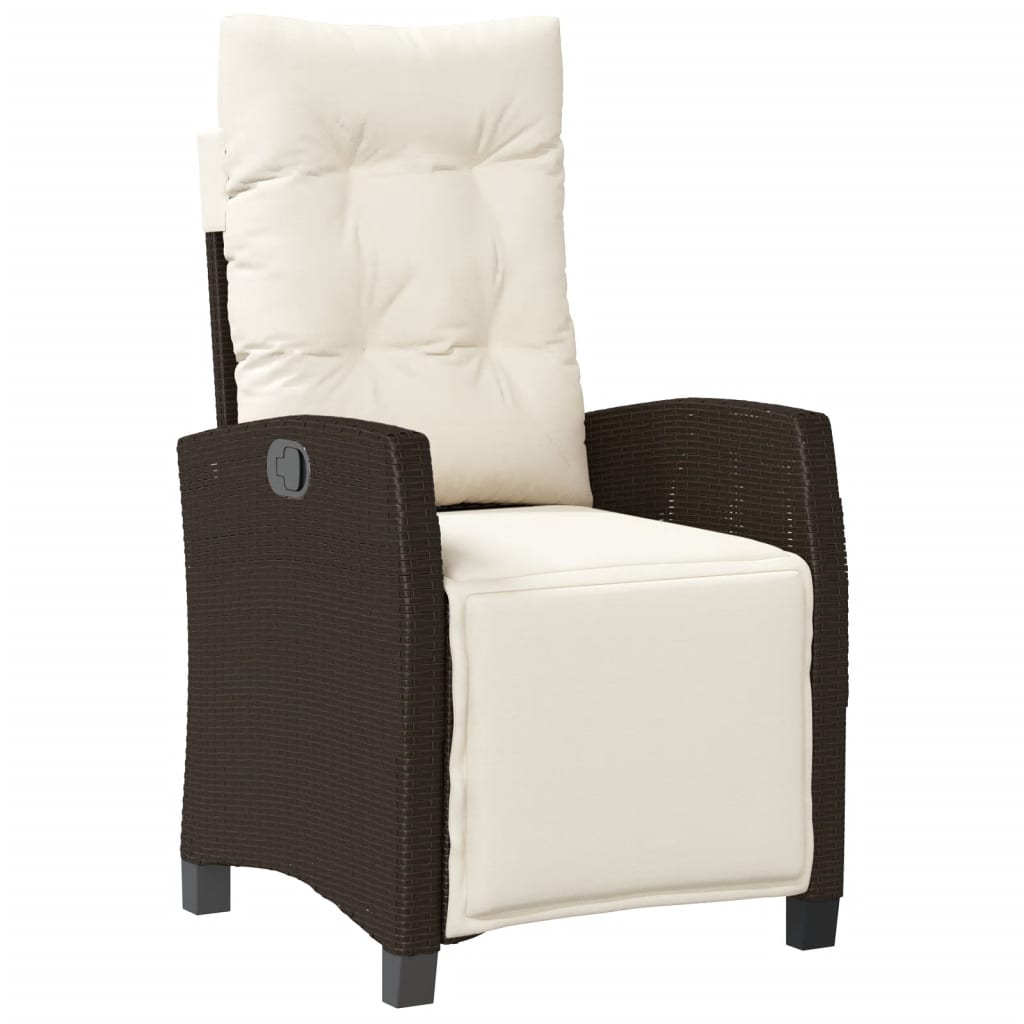 Ensemble de bistro 3 pcs avec coussins marron résine tressée - XIOS