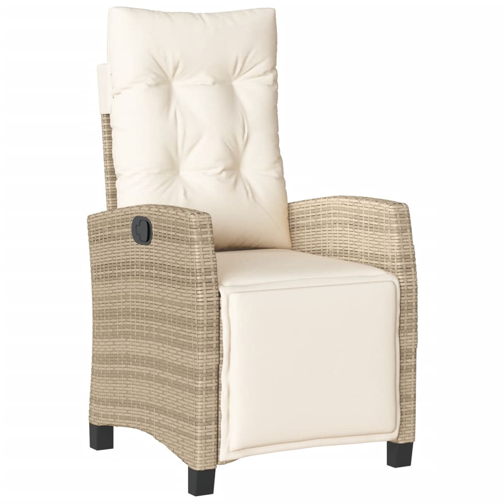 Ensemble de bistro 3 pcs avec coussins beige résine tressée - XIOS