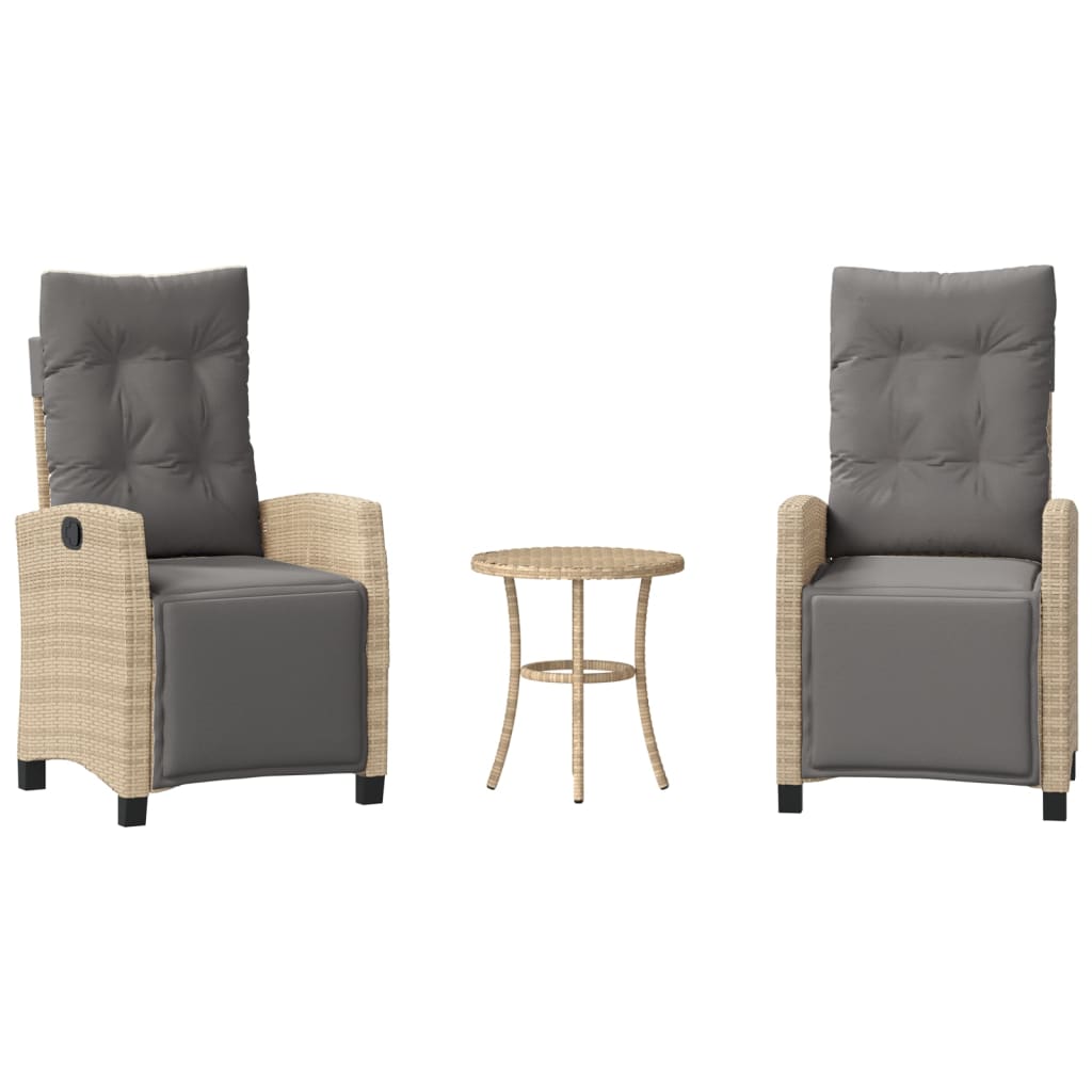 Ensemble de bistro 3 pcs coussins mélange beige résine tressée - XIOS