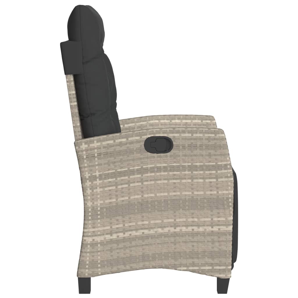 Ensemble de bistro 3 pcs et coussins gris clair résine tressée - XIOS