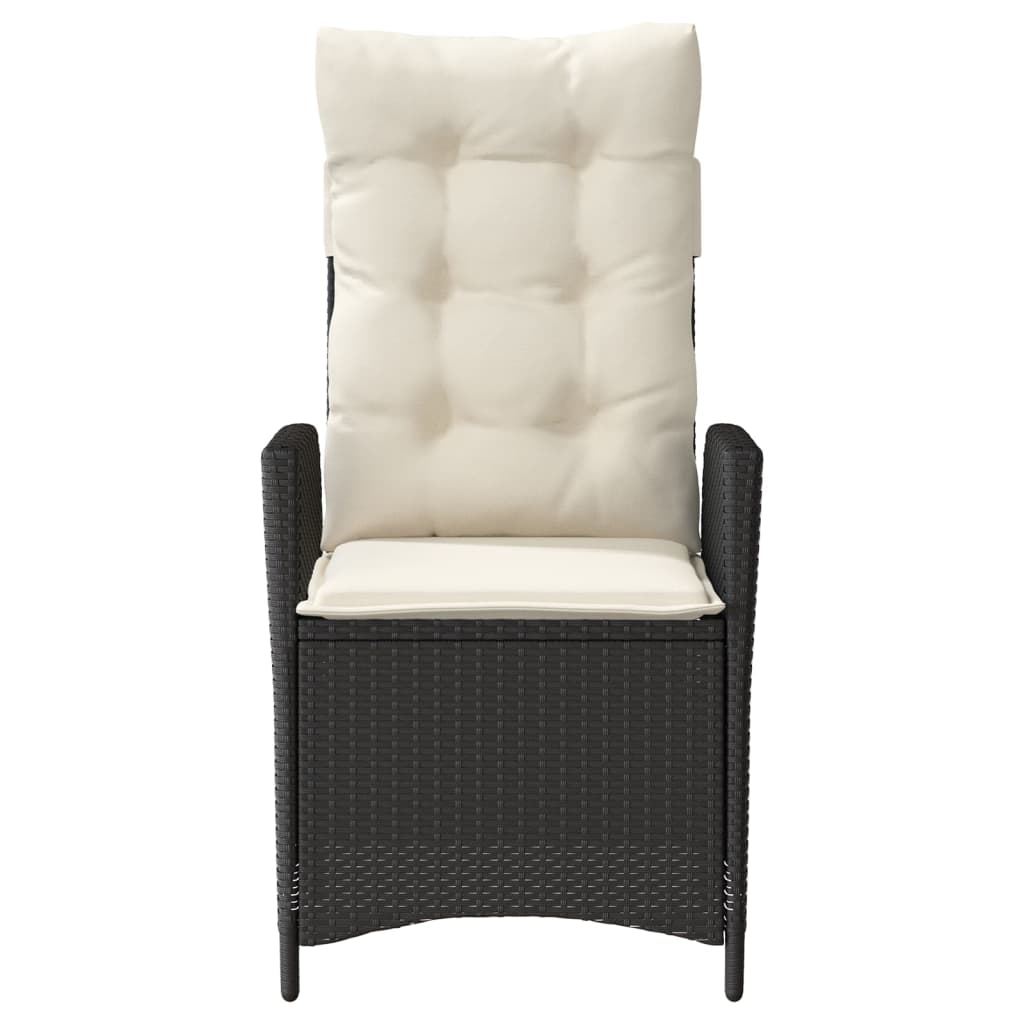 Ensemble de bistro 3 pcs avec coussins noir résine tressée - XIOS