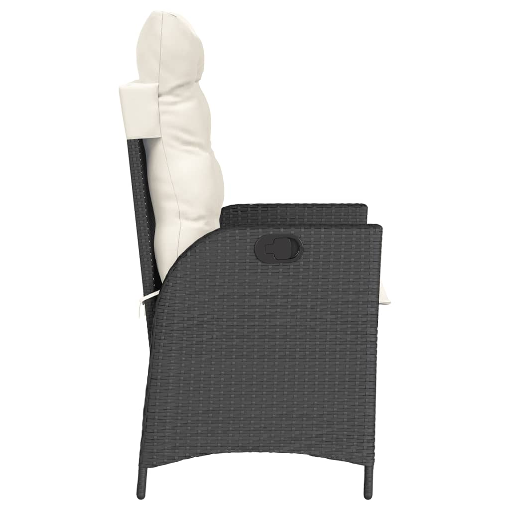 Ensemble de bistro 3 pcs avec coussins noir résine tressée - XIOS