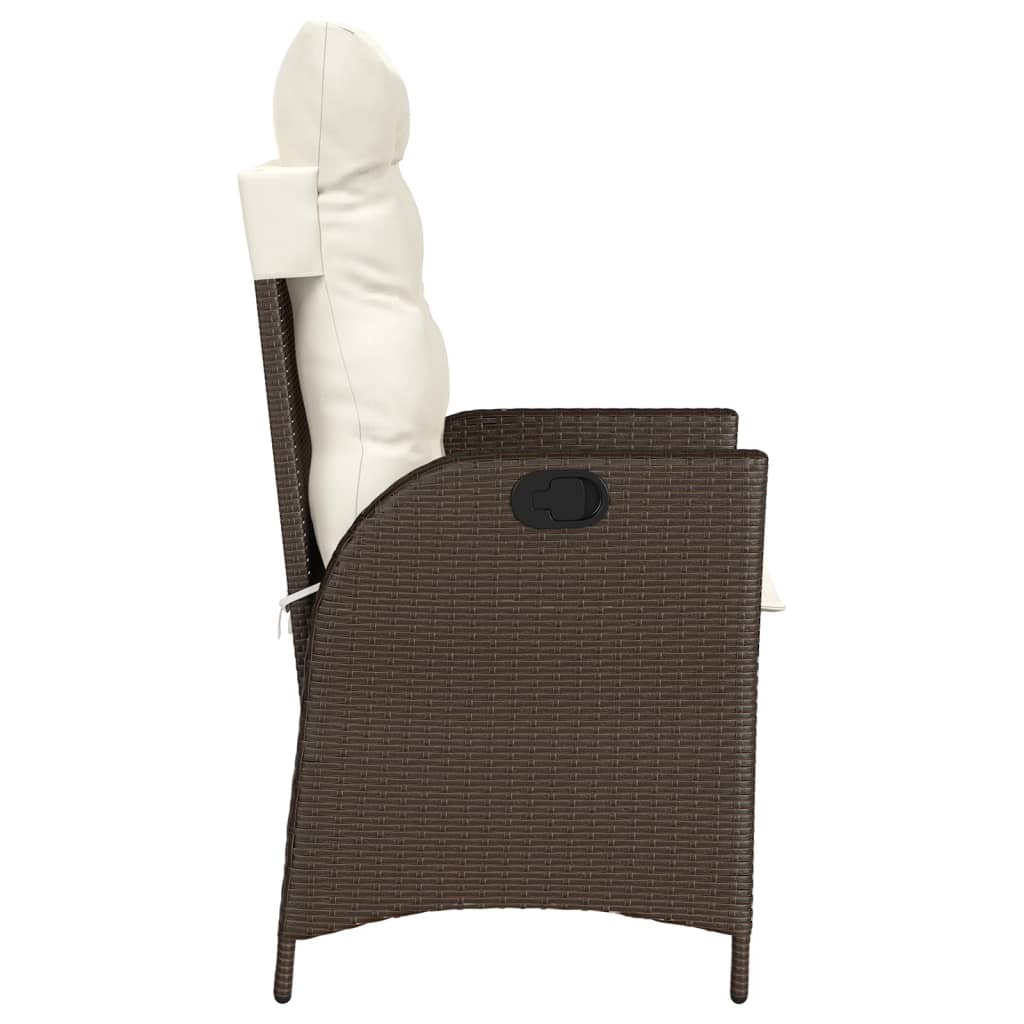 Ensemble de bistro 3 pcs avec coussins marron résine tressée - XIOS