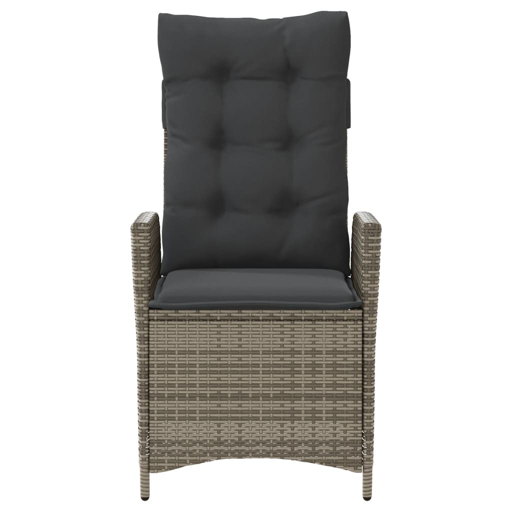 Ensemble de bistro 3 pcs avec coussins gris résine tressée - XIOS